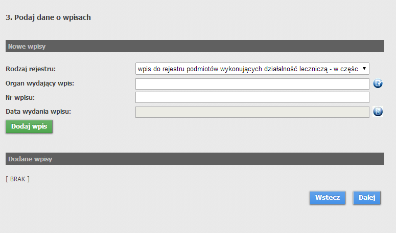 Dla podmiotu leczniczego Dla podmiotu leczniczego